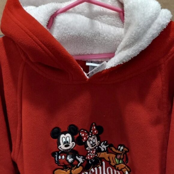 Disney Park Girls Youth Fleece Hooded Sweatshirt Size Small Embroided - Picture 1 of 7